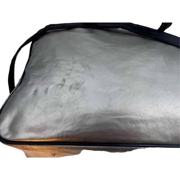 Wilson vintage silver bag with navy blue handle and shoulder strap - Picture 5 of 16